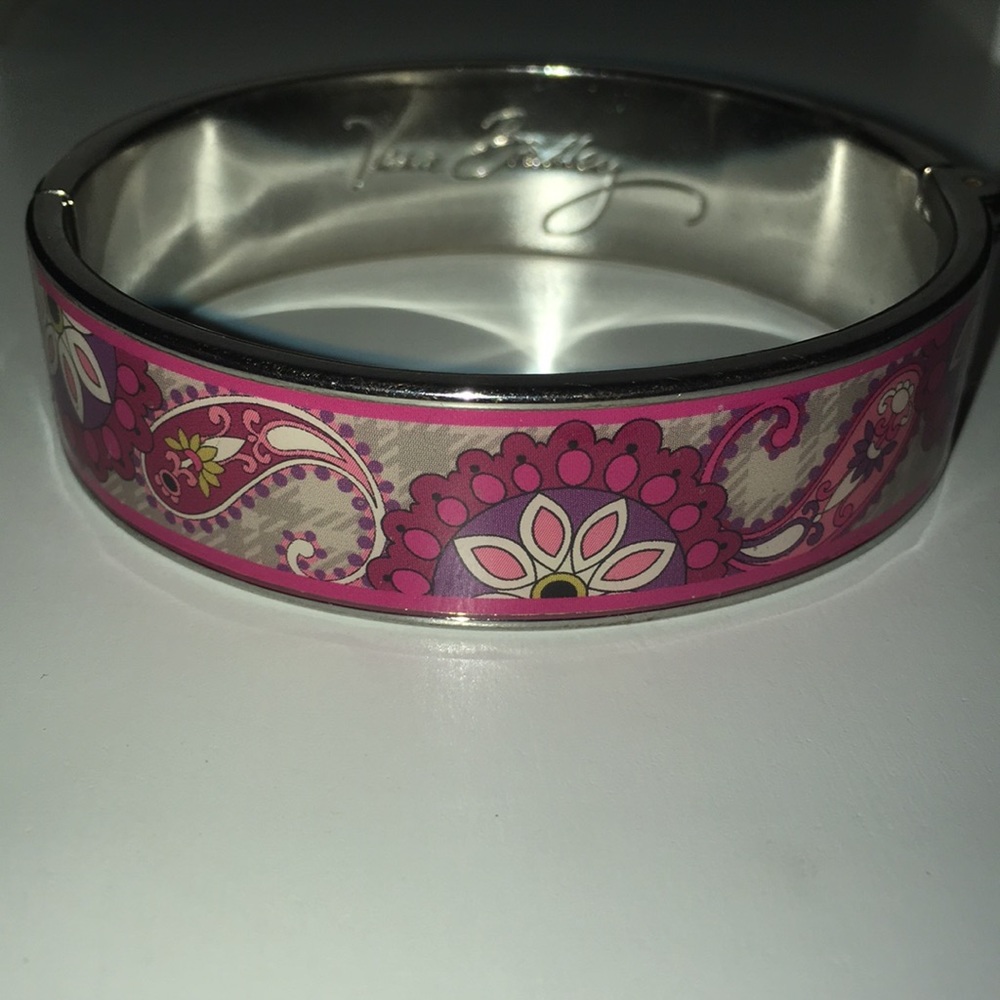 Vera Bradley Pink Paisley Metal Bracelet